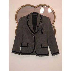 Banana republic tweed black white suit blazer 4